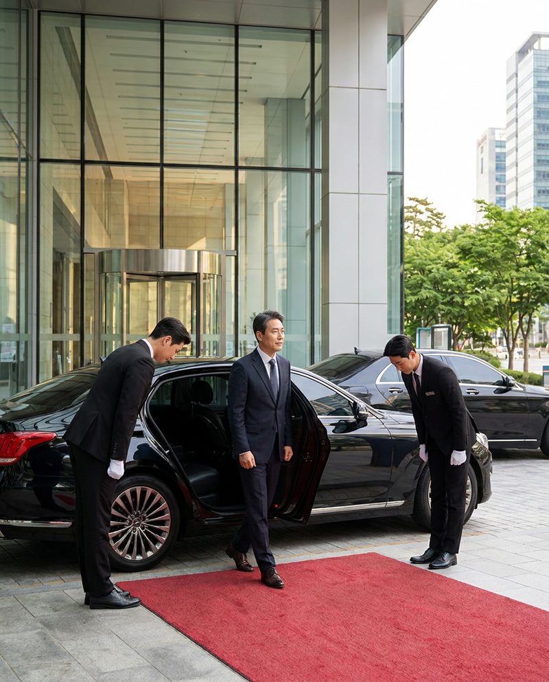 행사장 앞 VIP 의전